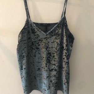 Blue crushed velvet forever 21 tank